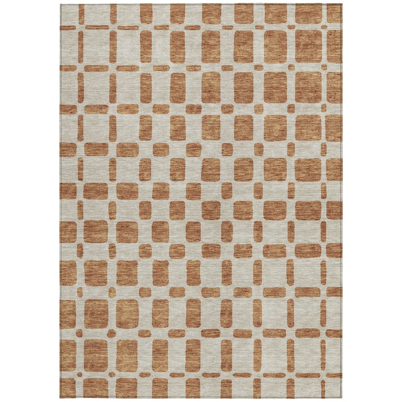 HomeRoots Geometric Transitional Rectangle Outdoor Rug