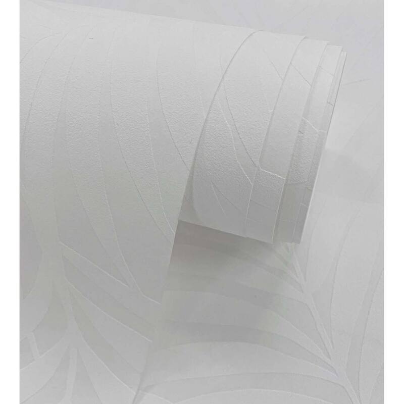 Seabrook Designs Off-White Tossed Palm Paintable Unpasted Wallpaper - 20.9 in. W x 33 ft. L
