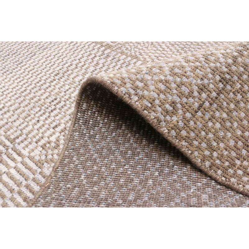 ECARPETGALLERY Hand-knotted Elysian Taupe Silk Rug - 5'2 x 7'7