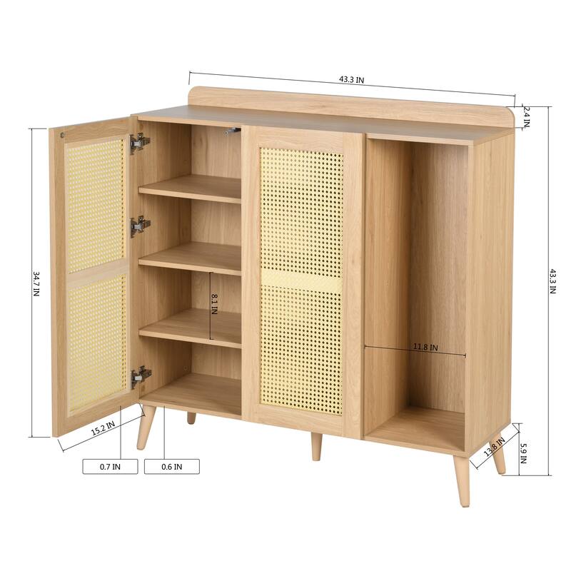 43'' Tall Accent Chests with 2 Doors, Oak Bed Bath & Beyond