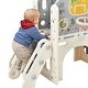 preview thumbnail 8 of 34, Kids Slide Playset Structure, Castle Climbing Crawling Playhouse w/ Slide, Arch Tunnel, Ring Toss & Basketball Hoop for Toddlers