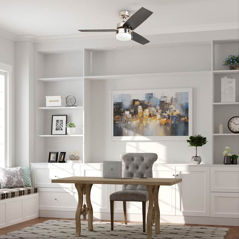 Copper Grove Glenfaba 42-inch Brushed Nickel Ceiling Fan with 3 Barnwood Blades