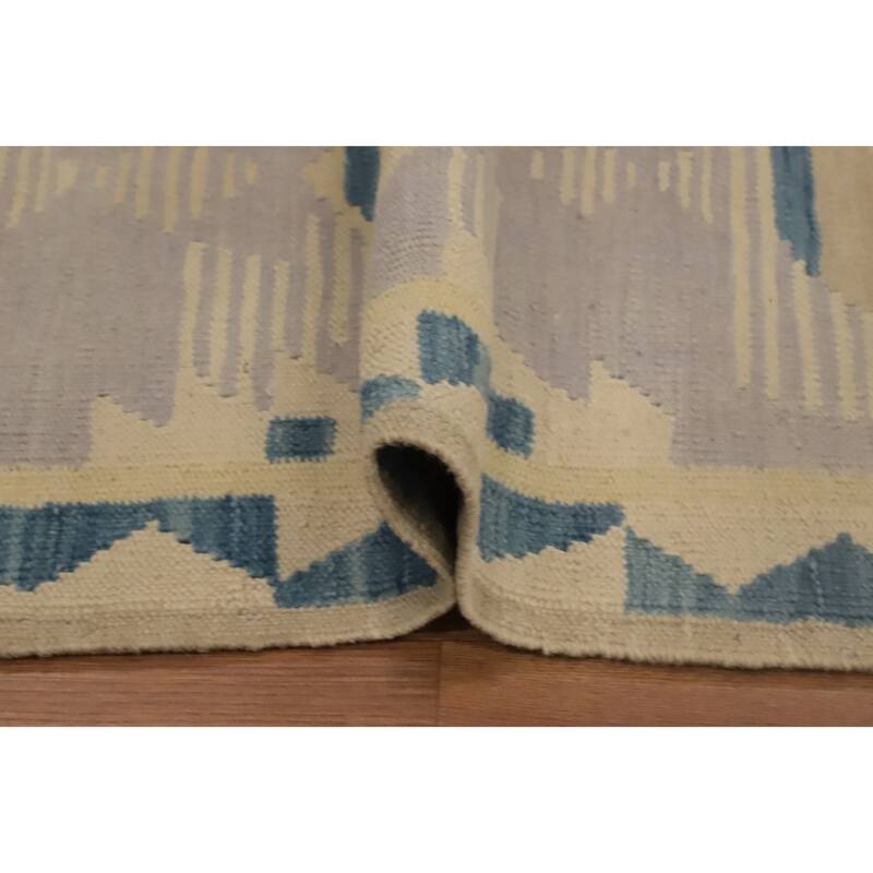 Hand Woven Oriental 100% Wool Carpet Southwestern Tribal Purples Kilim Area Rug - 4' 0'' X 2' 0''