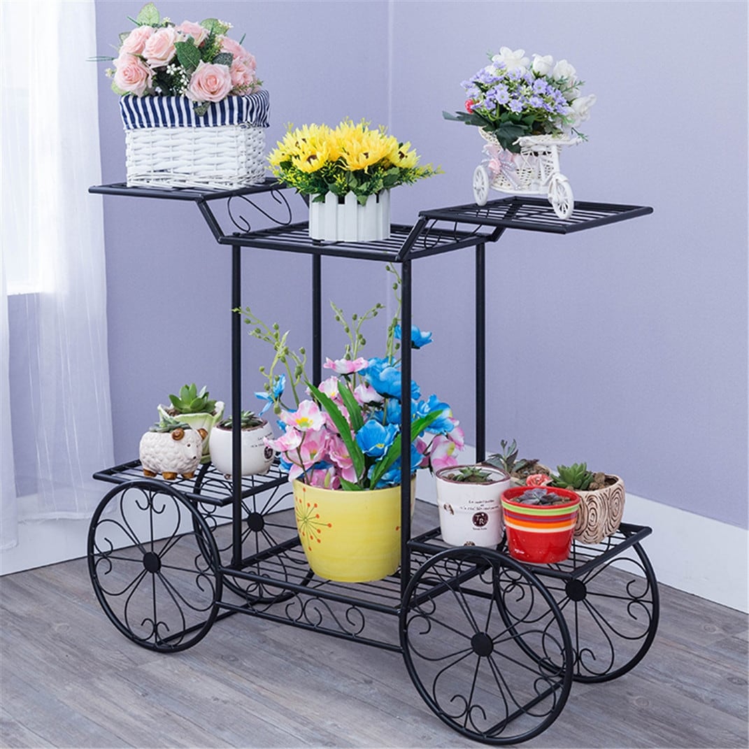 Garden Cart Stand Plant Metal Flower Holder 6 Tiers Parisian Style