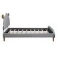 preview thumbnail 5 of 6, Black Full SizeUpholstered Platform Bed with Animal Headboard
