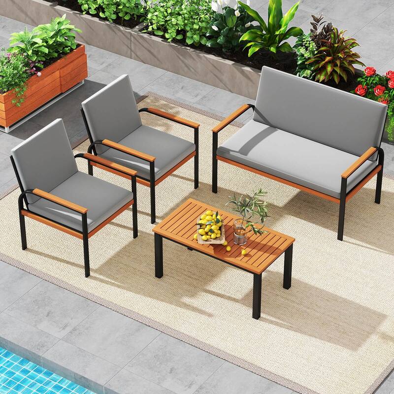Costway 8 Piece Patio Furniture Set with Coffee Table, Loveseat & 4 - See Details