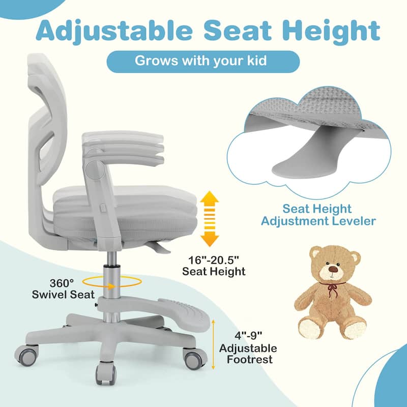 Costway Kids Desk Chair Children Study Chair with Adjustable Height, - See Details