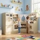 preview thumbnail 2 of 8, Gymax Kids Corner Play Kitchen w/Faucet Dishwasher Stoves Coffee