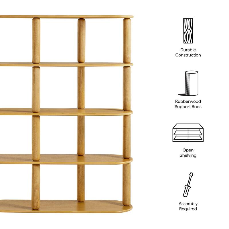 Arcus 4-Tier Oval Wood Bookshelf