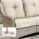 preview thumbnail 29 of 55, OVIOS 5-Piece Outdoor Wicker Swivel Chair Set With Solar-Powered Table
