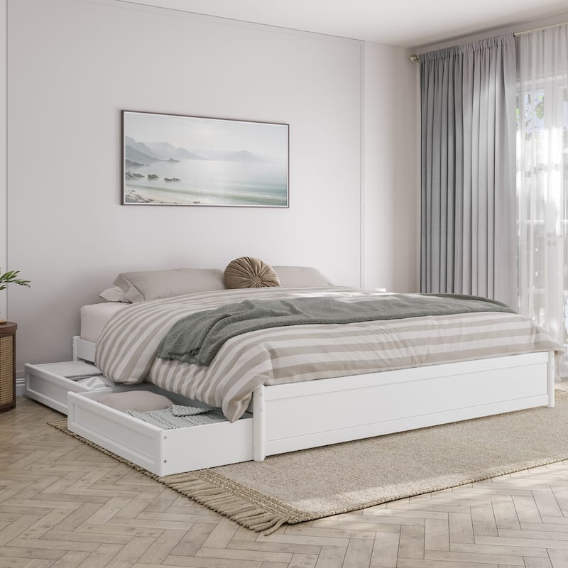 Barcelona Panel Platform Bed with Storage Drawers