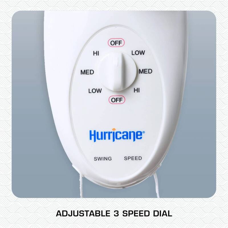 Hurricane Supreme 18 Inch 90 Degree Oscillating 3 Speed Wall Fan, White (2 Pack) - 4