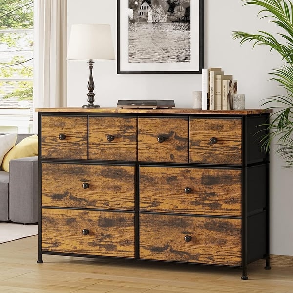 8 drawer dresser black brown Angelique