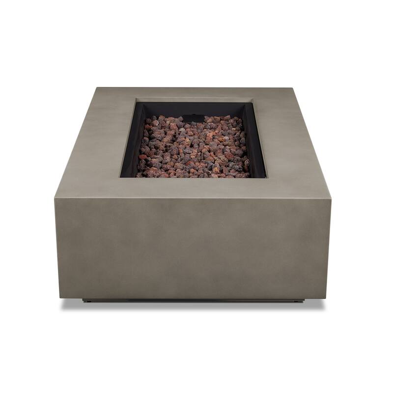 Aegean 50" Rectangle Gas Fire Table in Weathered Slate by Real Flame