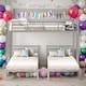 preview thumbnail 1 of 16, Modern Full Over Twin&Twin Size 3 In 1 Bunk Bed With Built-in Shelf,Sturdy Frame And Safety Guaranteed Silver