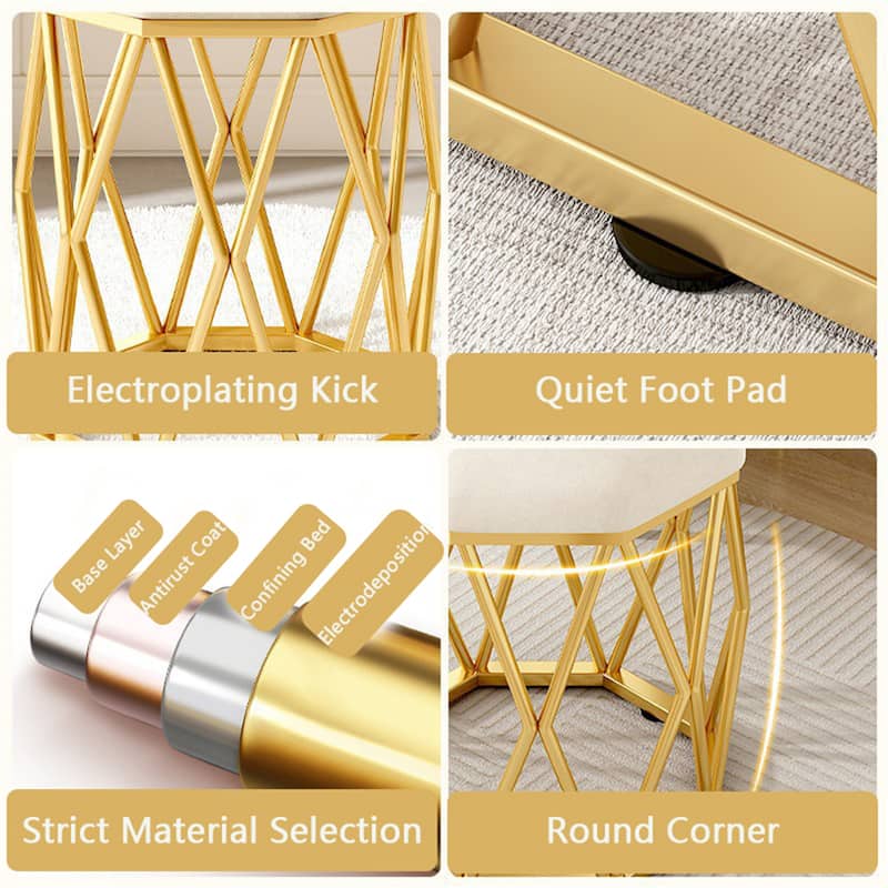 Modern Luxury Round Stool Office Chair and High-Density Foam