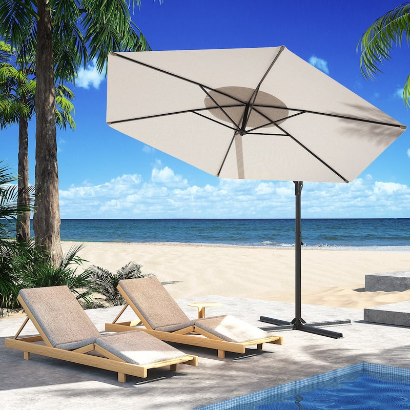 COSIEST 10ft Outdoor Offset Hanging Umbrella Patio Umbrella