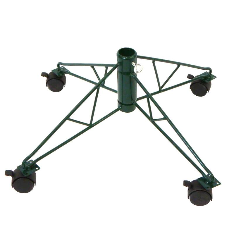 Green Metal Rolling Christmas Tree St for 6.5' - 7.5' Artificial Trees