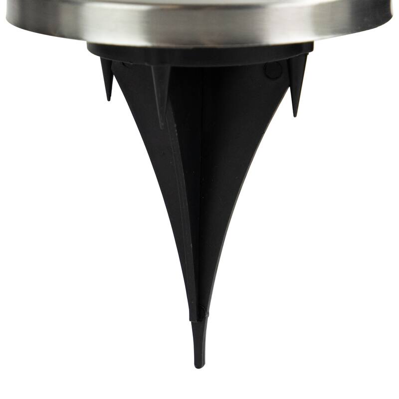 Set of 8 Stainless Steel Round Solar Powered LED Pathway Markers 5"