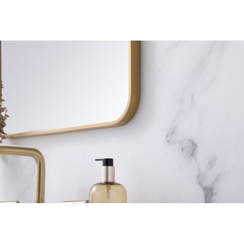 Ezra Soft Corner Metal Rectangular Mirror