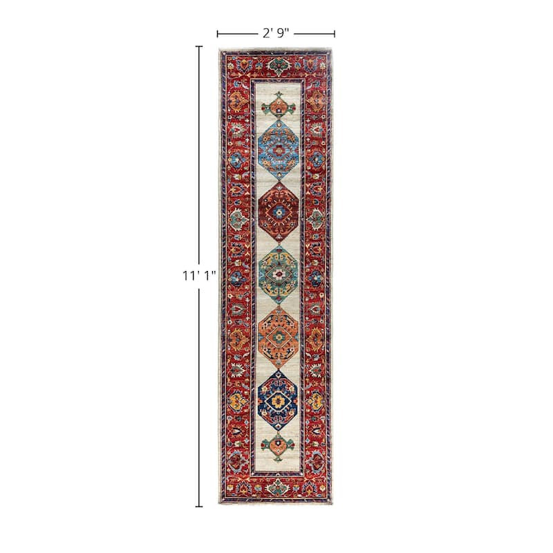 Serapi One-of-a-Kind Hand-Knotted Runner Rug - Light Gray, 2' 9" x 11' 1" - 2' 9" x 11' 1"