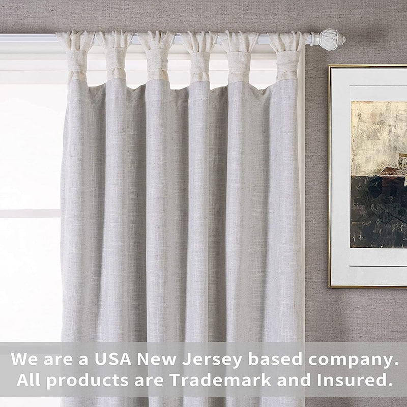 DriftAway Twist Tab Linen Textured Lined Blackout Solid Curtains 2 Panels