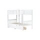preview thumbnail 15 of 18, White 2 in 1 Rubber Wood Bunk Bed with 2 Drawers,Twin Over Twin Kids Bed for Home