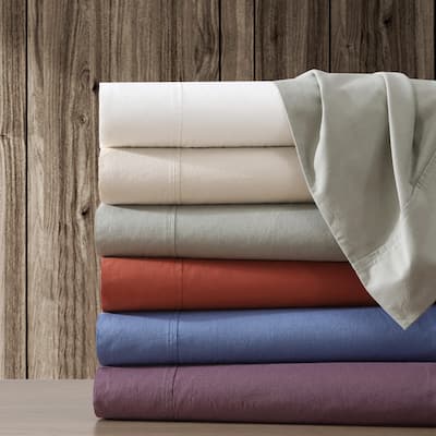 Eddie Bauer Brushed Percale Solid Cotton Sheet Set