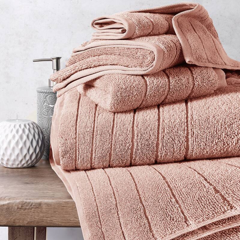 Anne Klein Reverie 6-Piece 100% Cotton Bath Towel Set - Blush