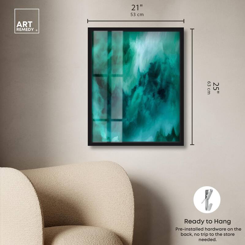 Textured Teal I Shadowbox by Art Remedy