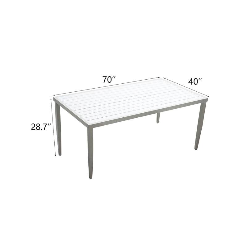 Outdoor Patio Aluminum Table with Umbrella Hole