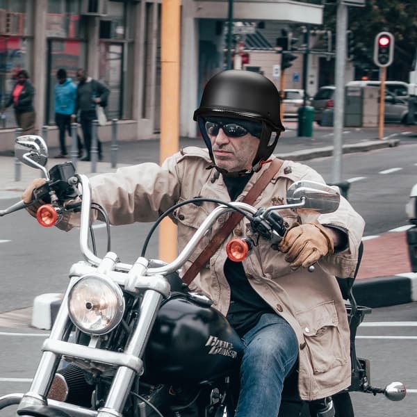 AHR RUN-G DOT German Style Motorcycle Half Helmet Open Face Cruiser Chopper  Biker Skull Cap Helmet M - Bed Bath & Beyond - 42904241