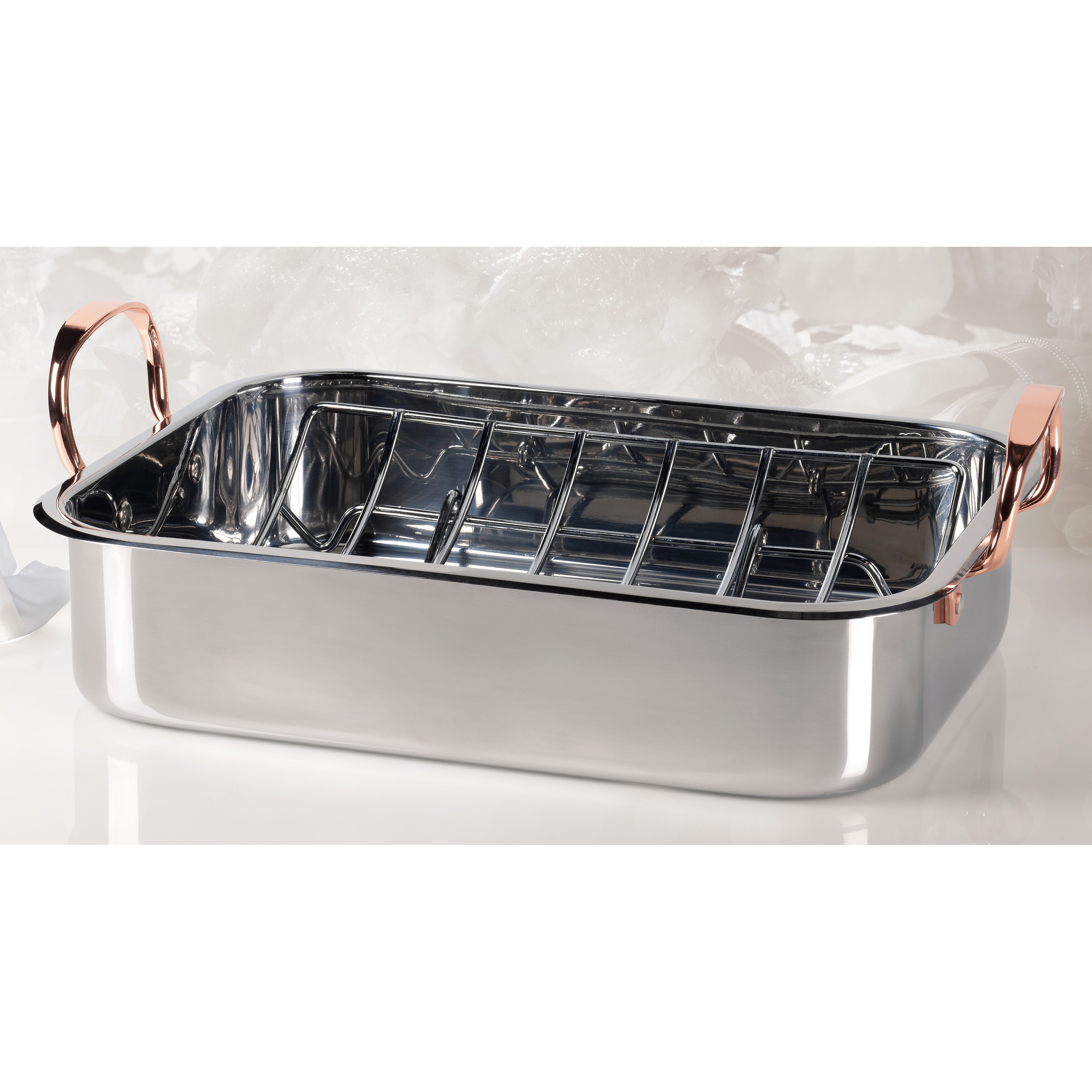Denmark Stainless Steel Rectangular Roaster with URack Bed Bath