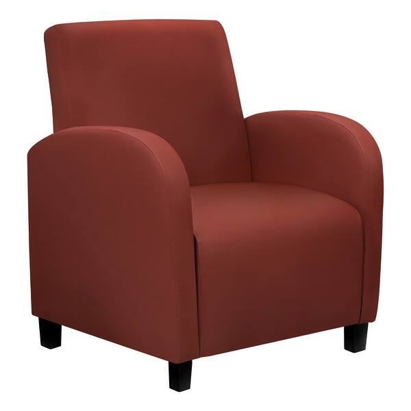 Shop Monarch 8051 Burgundy Leather Look Fabric Accent Chair Overstock 30541604