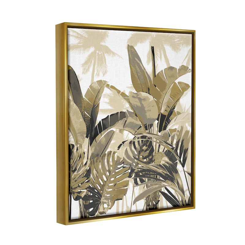 Stupell Industries Tropical Layered Summer Palms Floater Canvas Wall ...