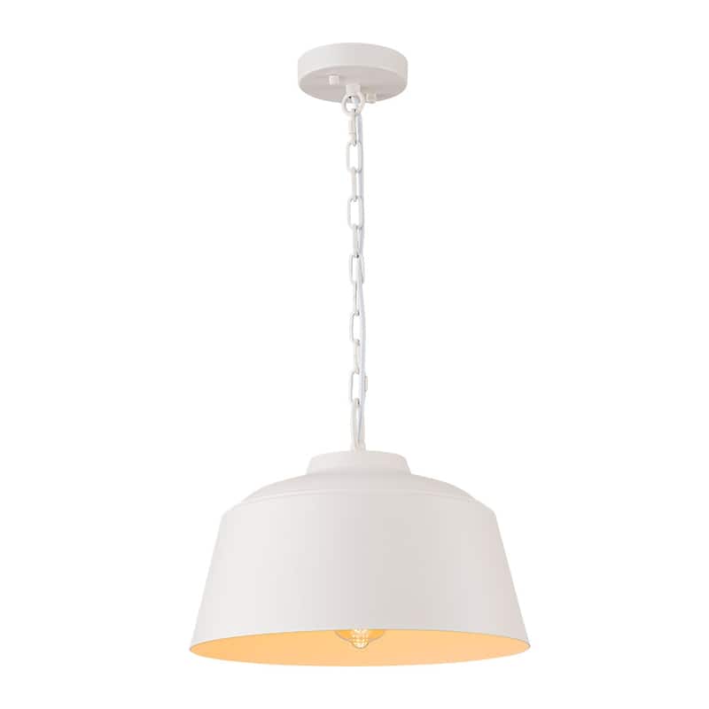 Nordic Style White 1-Light Dimmable Metal Pendant