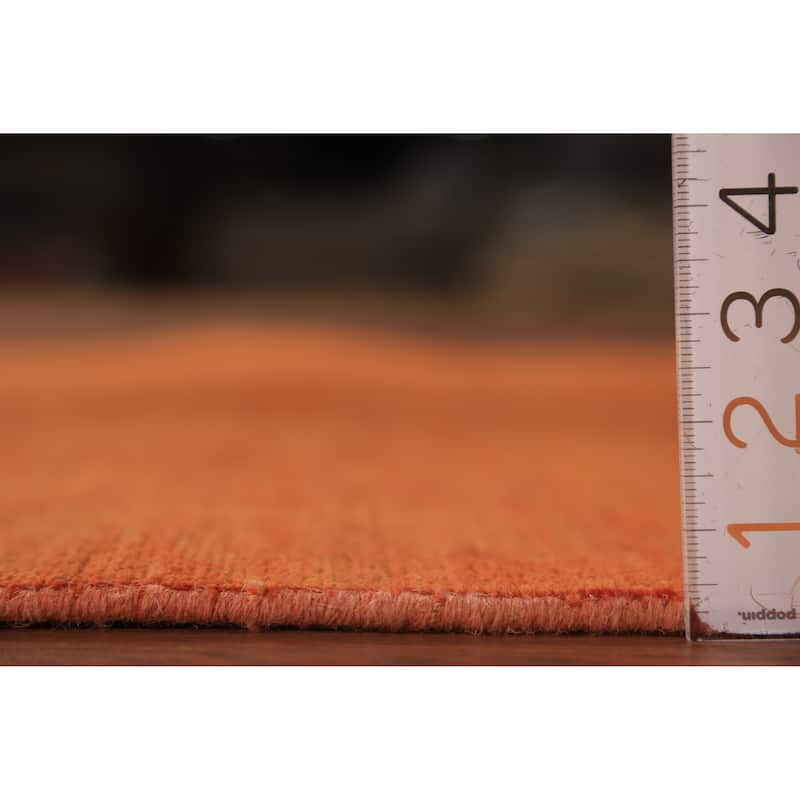 Orange Gabbeh Modern Rug Hand-Knotted Contemporary Wool Carpet - 3'10" x 5'10"