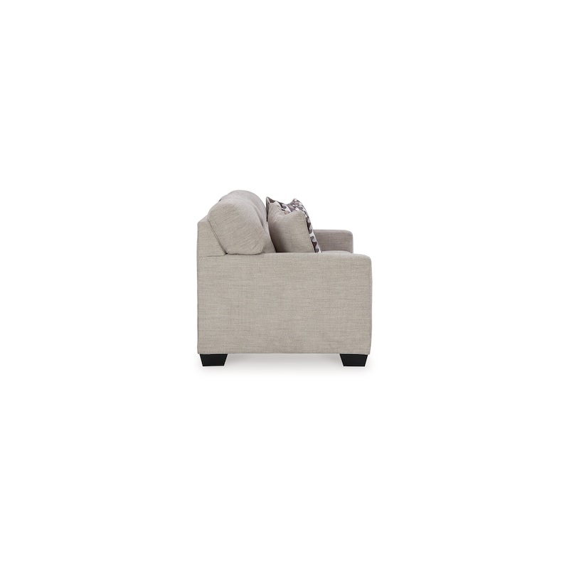 Joey 75 Inch Sofa with 2 Accent Throw Pillows, Tufted Back, Gray Polyester