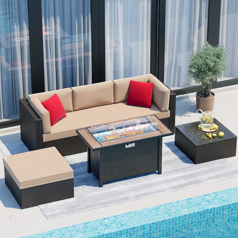 Futzca Outdoor Propane Fire Pit with Table Cover