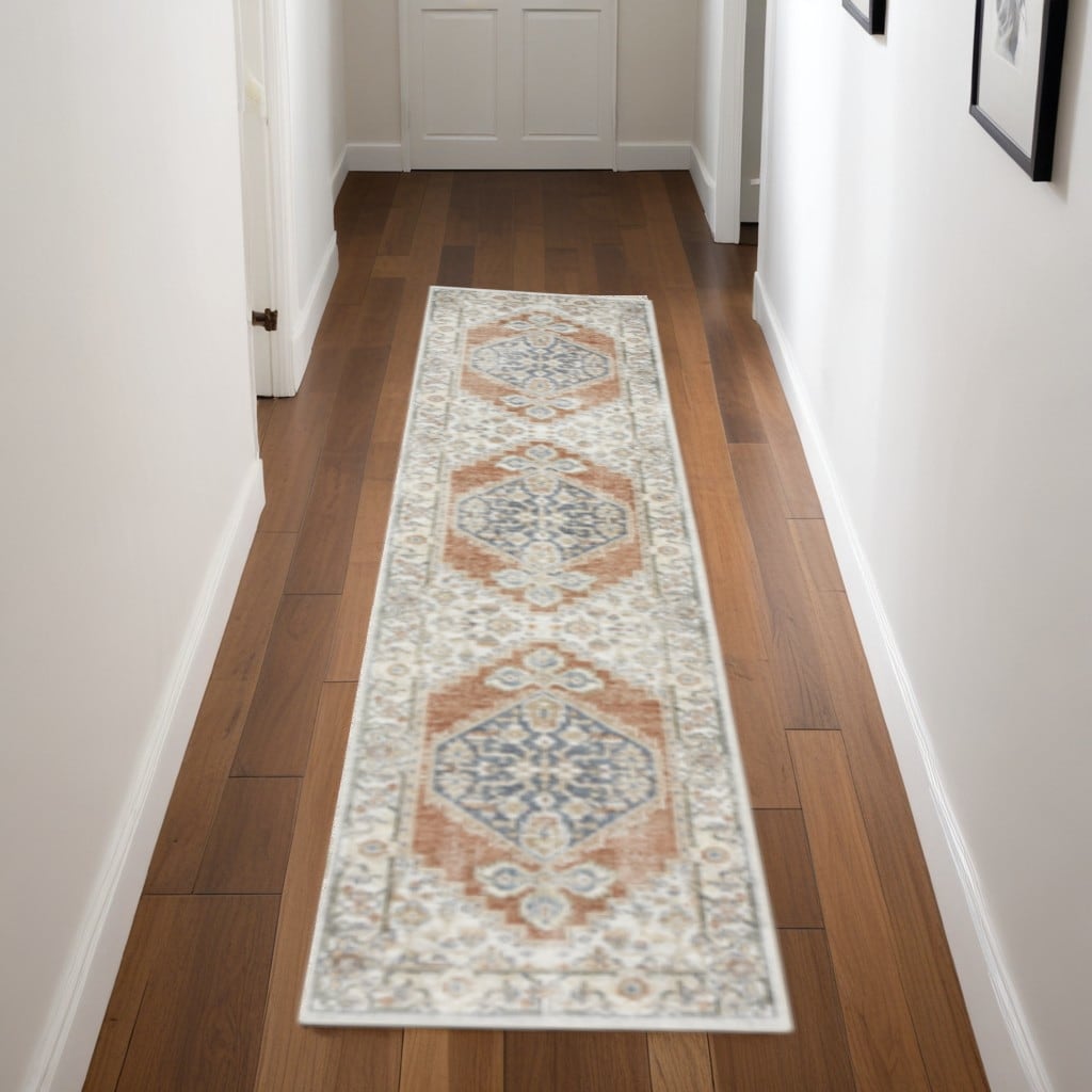 Sawuz Power Loomed Distressed Low Pile Area Rug By HomeRoots - 96' X '26' X '0.25