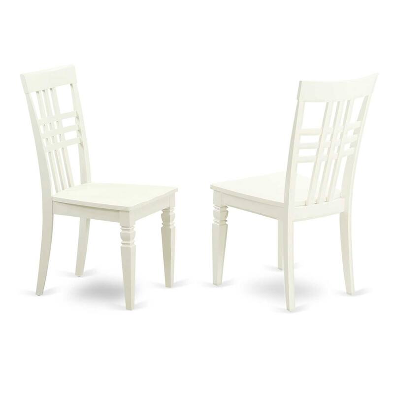 5-Piece Linen White Finish Solid Wood Top - Rectangular Dining Room Set - Seats 4