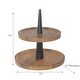 preview thumbnail 3 of 1, Mango Wood 2 Tier Round Cake Stand Natural & Black