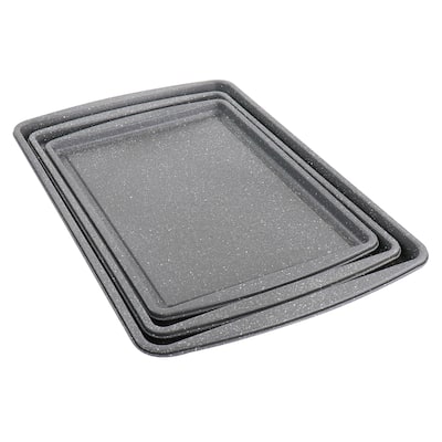 Oster 3 Piece Carbon Steel Cookie Sheet in Greystone - Silver