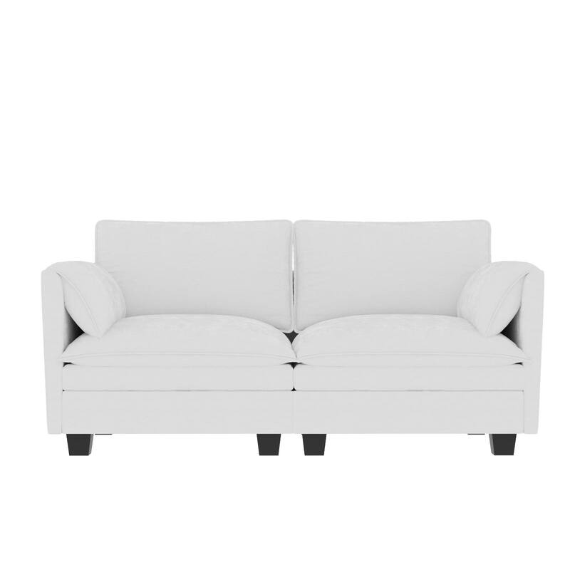 74.27" Modern Sofa Couch for Living Room, Deep Seat Sofas with Pillow Top Arms, Comfy 2-Seater Loveseat for Small Spaces