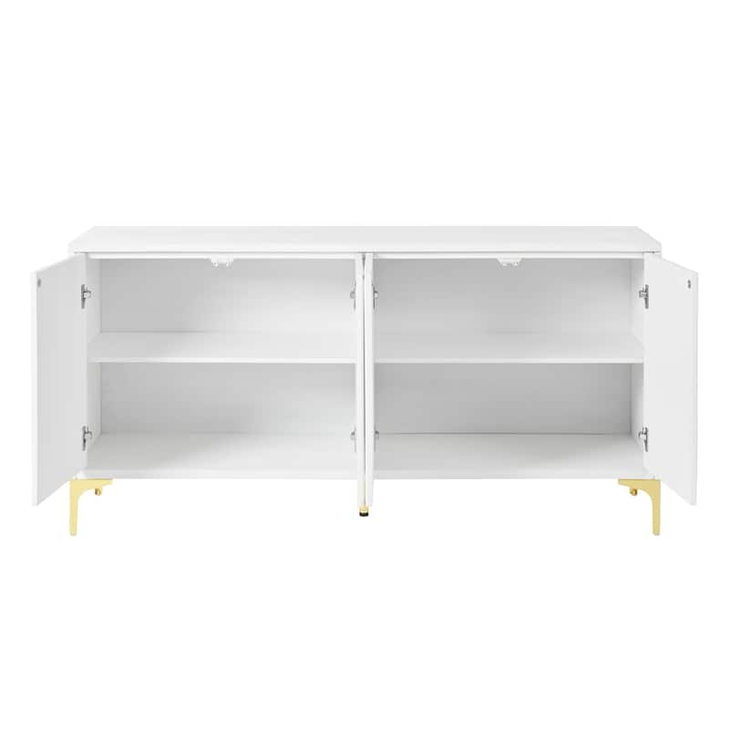 60" Wood Sideboard Buffet Cabinet with Storage for Kitchen