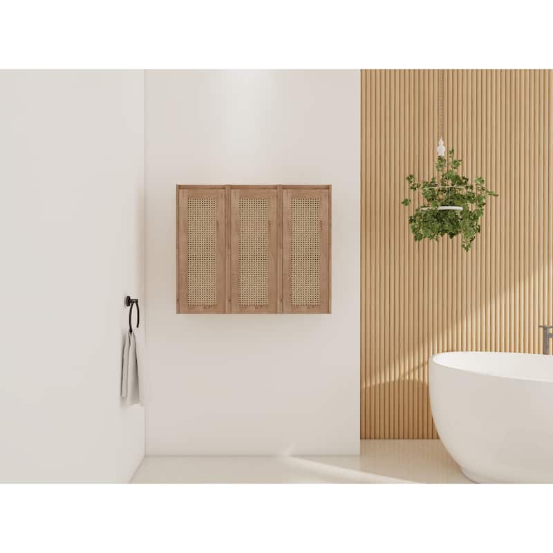 36" Bathroom Side Cabinet,Soft Close Doors,Float Mounting Design