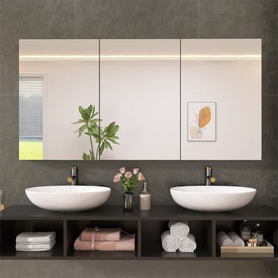 60" x 30" Wall-Mounted Medicine Cabinets with Mirror Recessed, Storage
