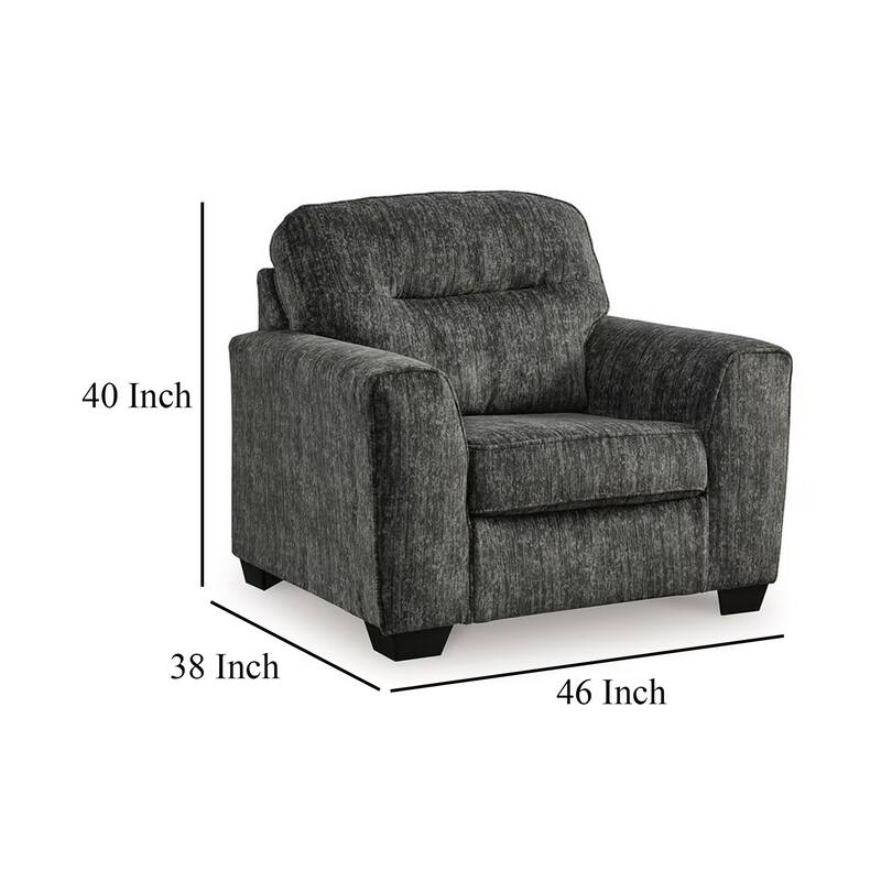 Layla Accent Armchair, Extra Plush Cushioned Dark Gray Polyester