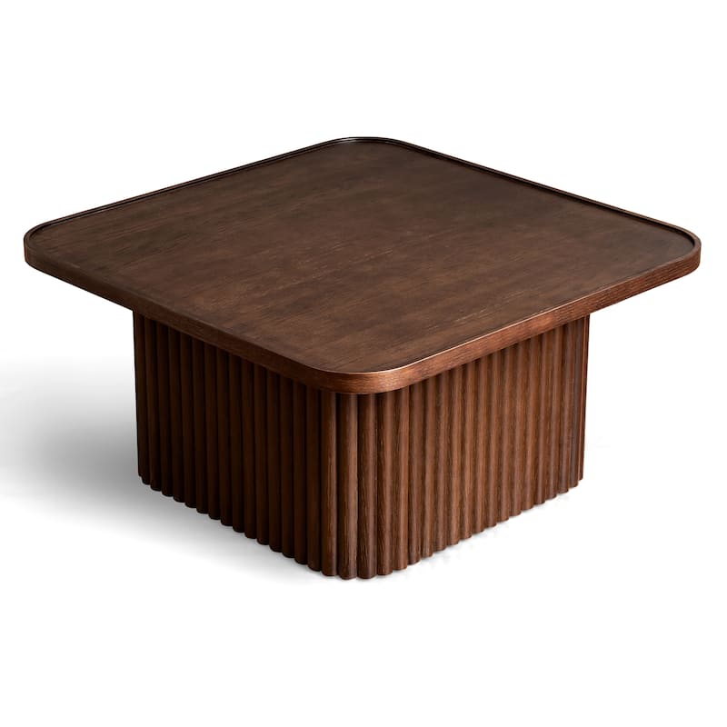 Pedestal Coffee Table with Fluted Base