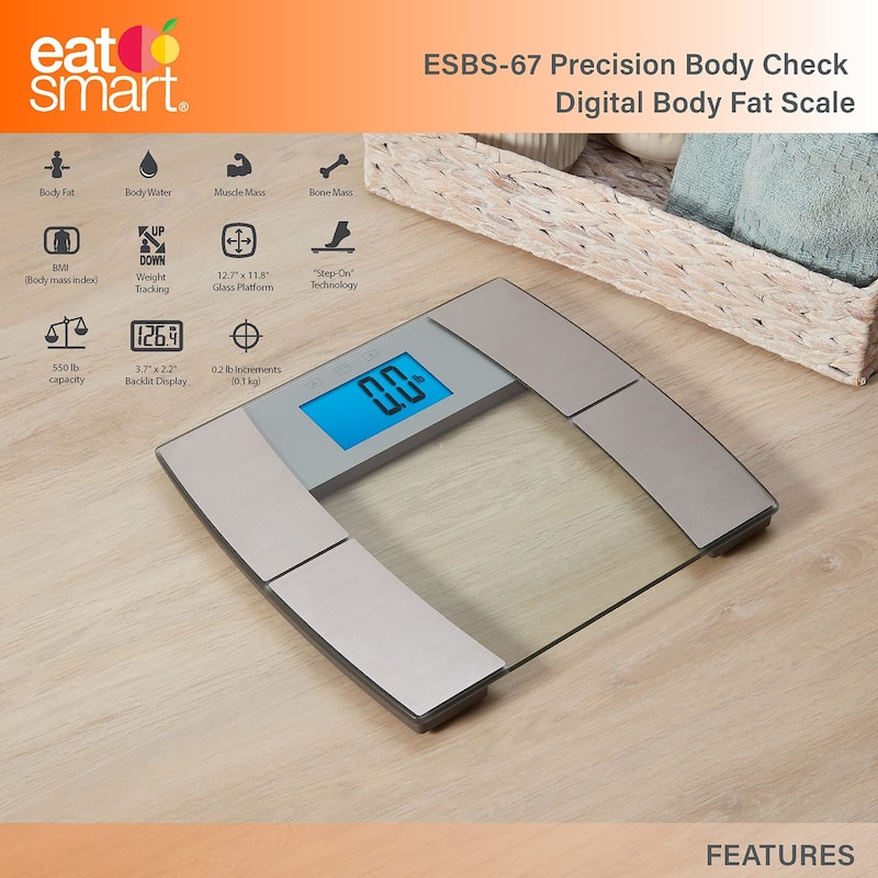 Eat Smart Precision Digital Body Scale - Clear & Silver